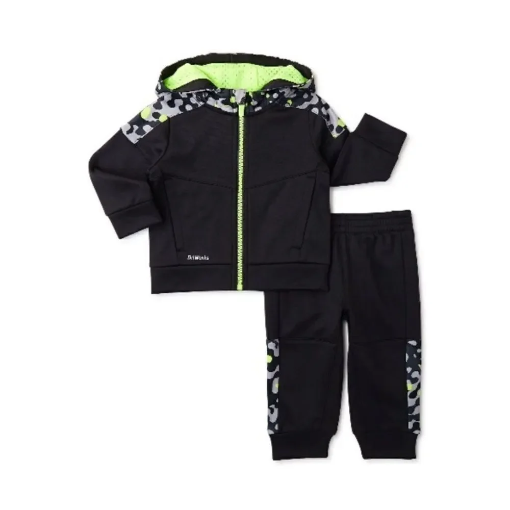Boys Short Sleeve Hoodie Shorts Long Sleeve Zip Hoodie & Pants Bundle Size 3-6M